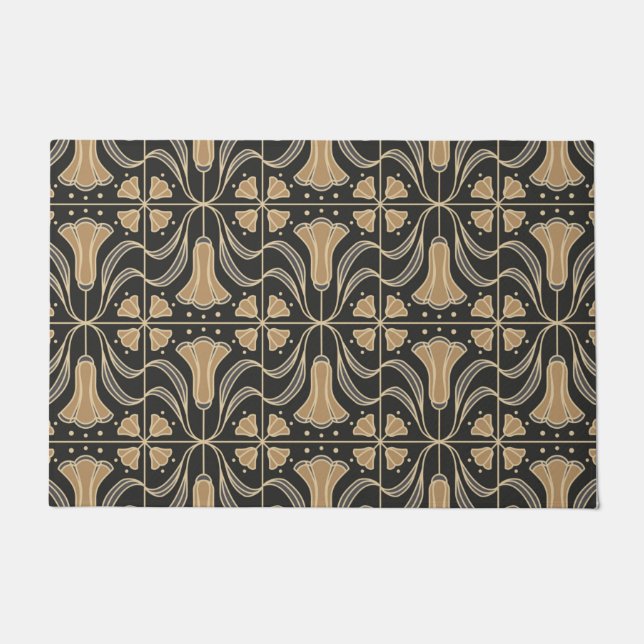 Art Deco Floral. Bluebell-Blume 2  Fußmatte (Vorderseite)