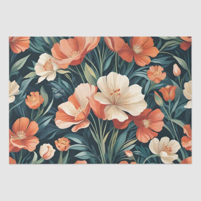 Art Deco Floral Design Seidenpapier (Vorderseite)