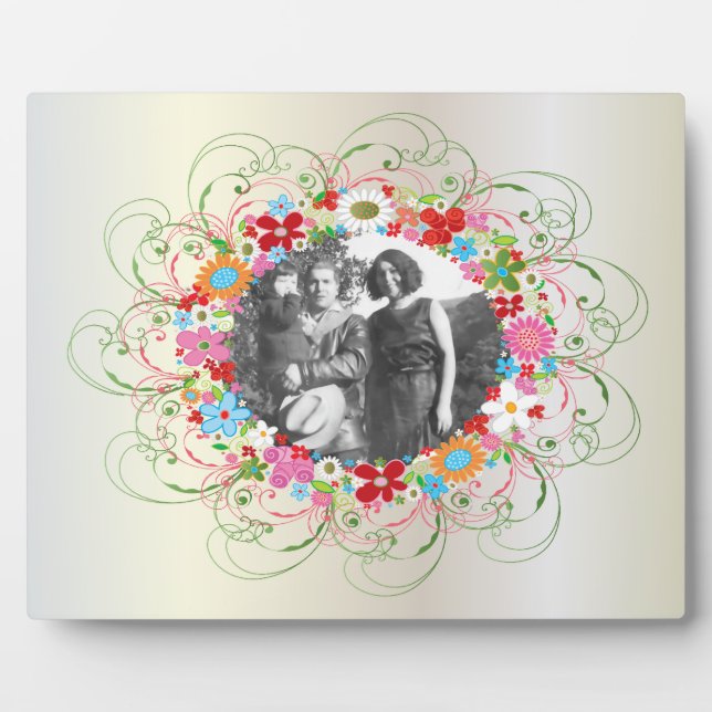Art Deco Floral Fotoplatte (Vorderseite)