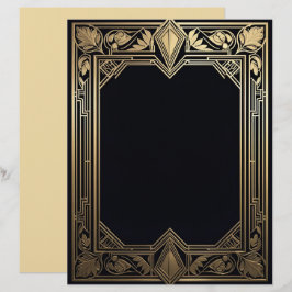Art Deco Floral Frame Briefbogen