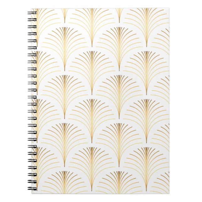 Art Deco Floral: Goldene Eleganz. Notizblock (Vorderseite)