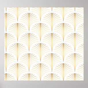 Art Deco Floral: Goldene Eleganz. Poster