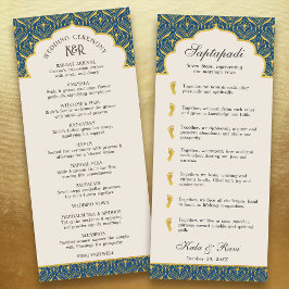 Art Deco Floral Lotus Indian & Hindu Wedding Programm