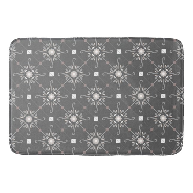 Art Deco Floral Muster Badematte (Vorderseite)