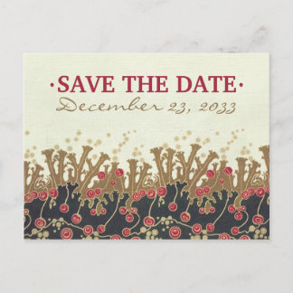 Art Deco Floral refwi2 Hochzeit speichern Sie das  Ankündigungspostkarte
