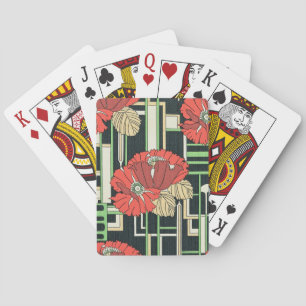 Art Deco Floral Spielkarten