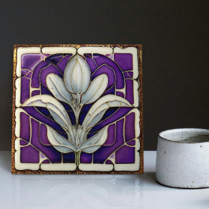 Art Deco Florale Wanddekoration Art Nouveau Fliese