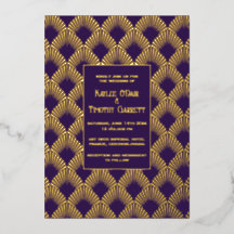 Art Deco Foil Wedding/Anniversary/Party Einladung