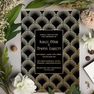 Art Deco Foil Wedding/Anniversary/Party Einladung