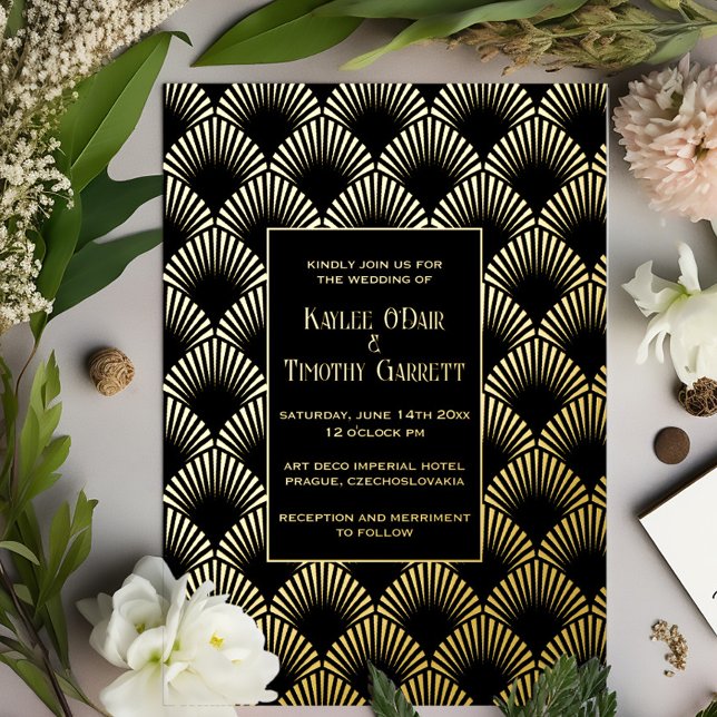 Art Deco Foil Wedding/Anniversary/Party Einladung (Von Creator hochgeladen)