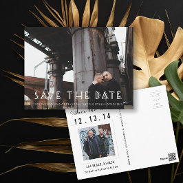 Art Deco Foto Save the Date Postkarte