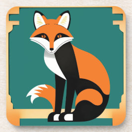 Art Deco Fox Untersetzer Set