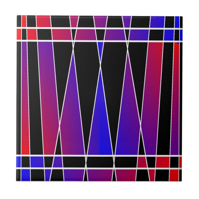 Art Deco "Fractured" von Kenneth Yoncich Fliese (Vorderseite)