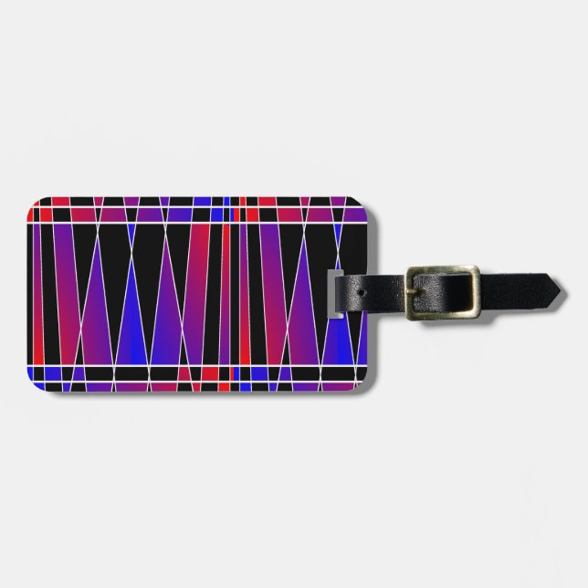 Art Deco "Fractured" von Kenneth Yoncich Gepäckanhänger (Vorderseite horizontal)