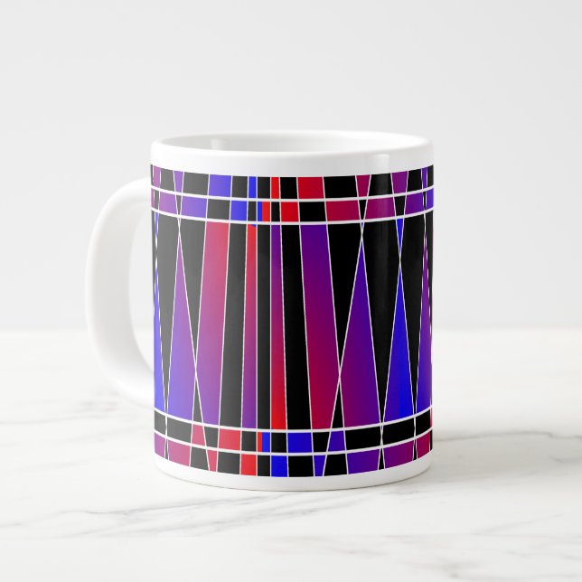 Art Deco "Fractured" von Kenneth Yoncich Jumbo-Tasse (Vorderseite Links)