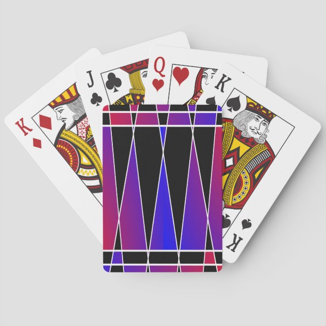 Art Deco "Fractured" von Kenneth Yoncich Spielkarten (Rückseite)