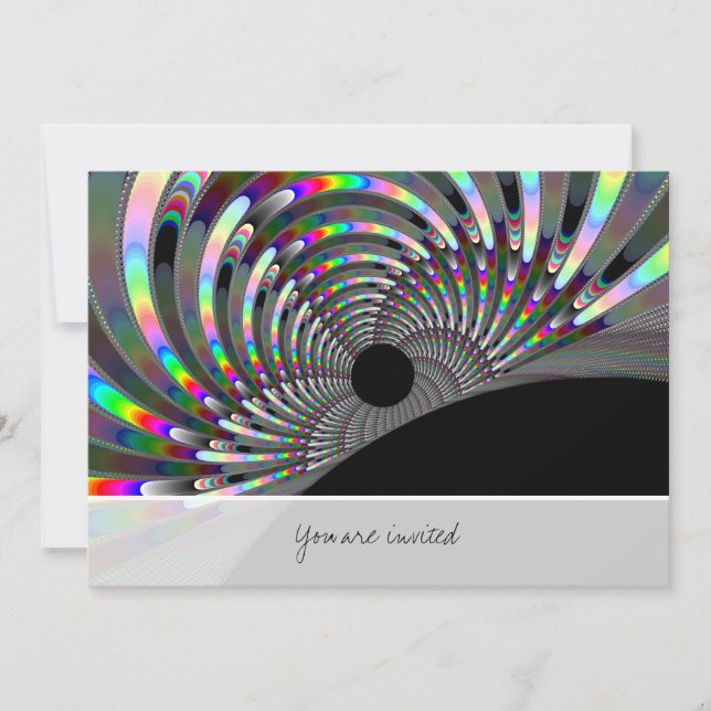 Art Deco Fraktal Einladung (Vorderseite)