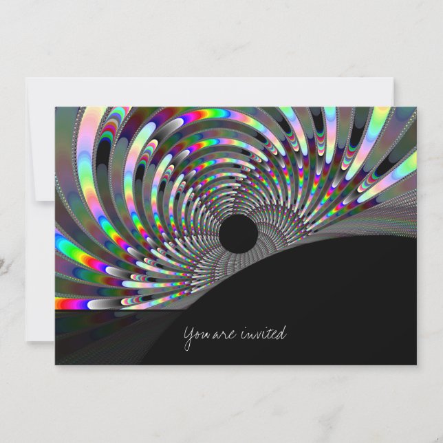 Art Deco Fraktal Einladung (Vorderseite)