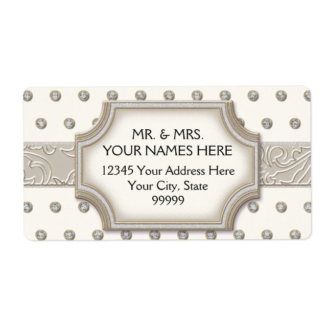 Art Deco Frame Champagne Silver Jewel Dots (Vorne)