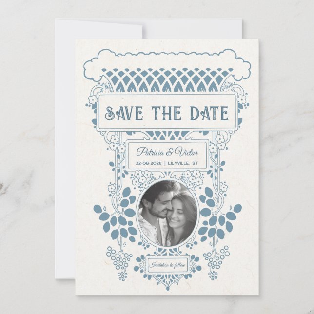 Art Deco Frame save the Date (Devant)
