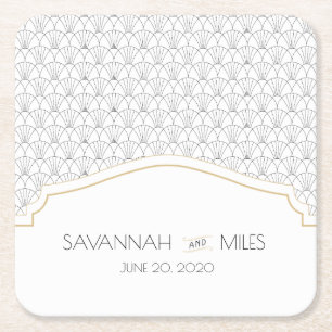 Art Deco Frame Square Paper Untersetzer