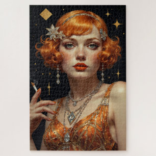 Art Deco Frau in Orange