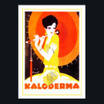 Art Deco Frau mit Schirm Poster<br><div class="desc">Ein Werbeplakat für eine deutsche Seife (Seife). Dieses Bild ist hell und kühn. Das Hotel liegt sehr zentral und ist sehr zentral gelegen. Kaloderma Seife,  gegründet um 1920 von Jupp Wiertz (1888-1939).</div>