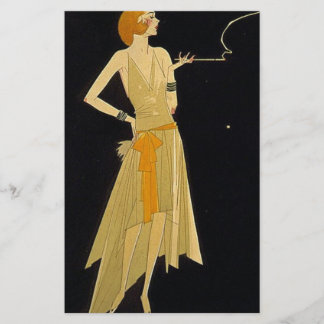 Art Deco Frau raucht Zigarette