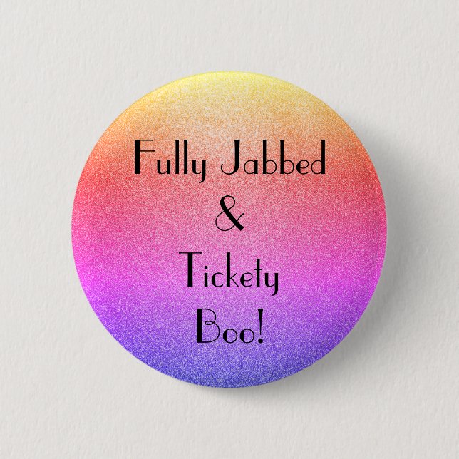 Art Deco Fully Jabbed Tickety Boo Button (Vorderseite)