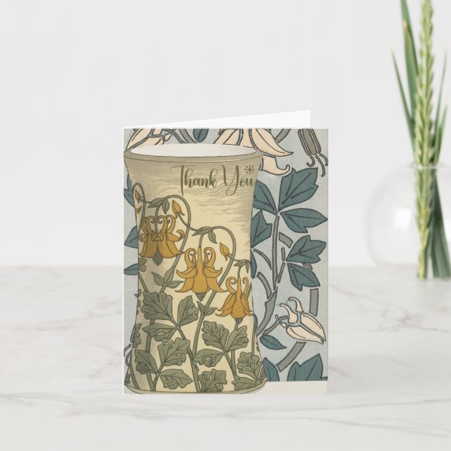 Art Deco Garden Vase Vielen Dank Anmerkungen Dankeskarte (Vorderseite)