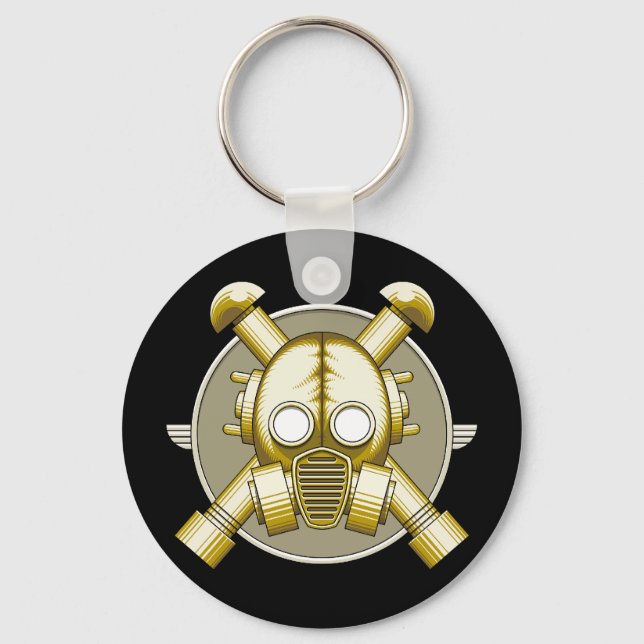 Art Deco Gasmask Schlüsselanhänger (Vorderseite)