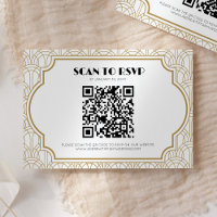 Art Deco Gatsby 1920s Wedding White Gold QR Code