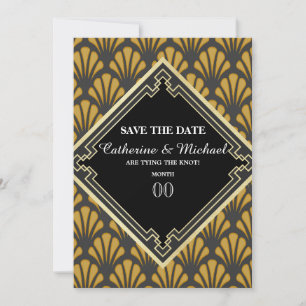 Art Deco Gatsby 20 Vintager schwarzer Goldchic Feiertagskarte