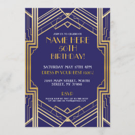 Art Deco Gatsby 30 40. 50. Geburtstagsparty der 20 Einladung