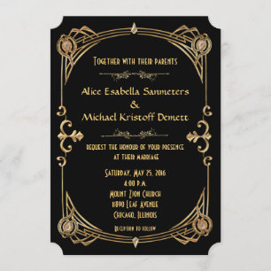 Art Deco Gatsby Art Hochzeit Einladung