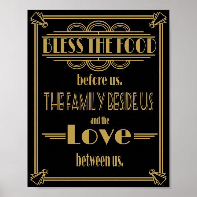 Art Deco Gatsby Bless der Esstisch Poster (Vorne)
