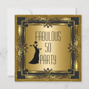 ART DECO GATSBY FABULOUS 50 50. Geburtstag Retro Einladung