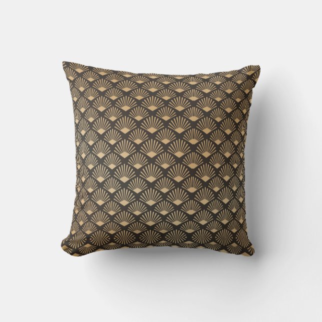 Art Deco Gatsby Fan Muster Kissen (Vorderseite)