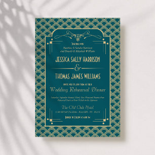 Art-Deco-Gatsby-Hochzeitsessen der 20er Jahre - Ho Einladung