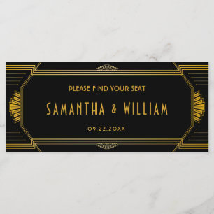 Art Deco Gatsby Hochzeitskarte Programm