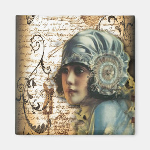 Art Deco Gatsby Mädchen Paris Modepuppe Magnet