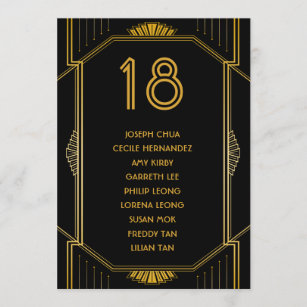 Art Deco Gatsby Moderne Hochzeitssitzkarte Programm