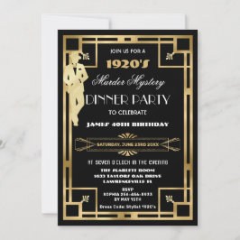 Art Deco Gatsby Roaring 20s Murder Mystery Party Einladung