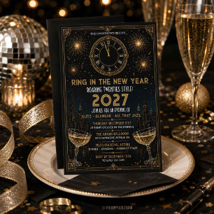 Art Deco Gatsby Roaring Twenties Silvesterfeier Einladung