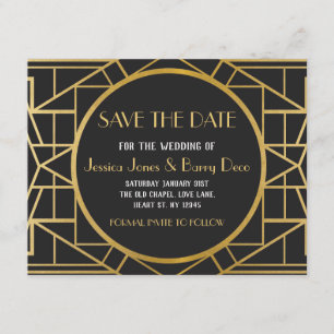 Art-Deco-Gatsby-Save the Date der 1920er Jahre - E Save The Date
