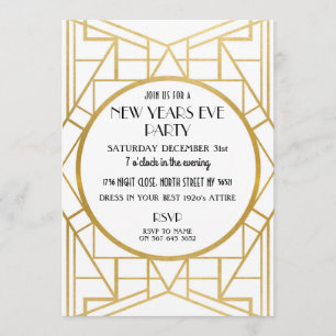 Art-Déco-Gatsby-Silvester-Party von 1920 lädt ein Einladung