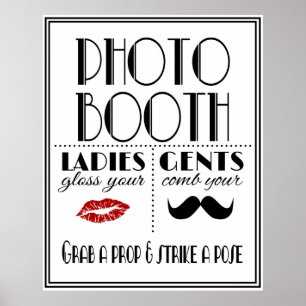Art Deco Gatsby Stil PHOTO BOOTH Druck Poster