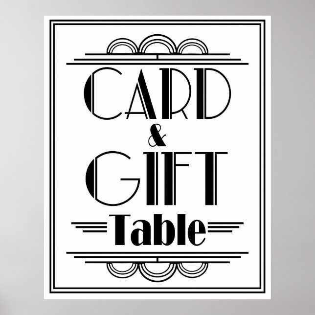 Art Déco Gatsby Style Cadeau &carte Table (Devant)