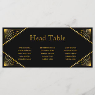 Art Deco Gatsby Wedding Head Table Cards Programm