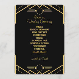 Art Deco Gatsby Wedding Programm